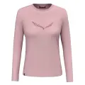 Tričko Salewa SolidLogo Dry L/S Tee Woman - Navy blazer/melange
