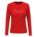 Tričko Salewa SolidLogo Dry L/S Tee Woman - Flame