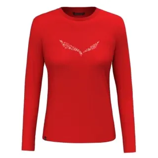 Tričko Salewa SolidLogo Dry L/S Tee Woman - Flame