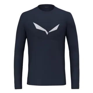 Tričko Salewa Solidlogo Dry L/S Tee - Navy blazer