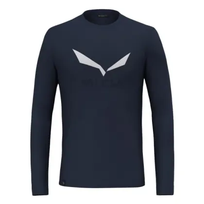 Tričko Salewa Solidlogo Dry L/S Tee - Navy blazer