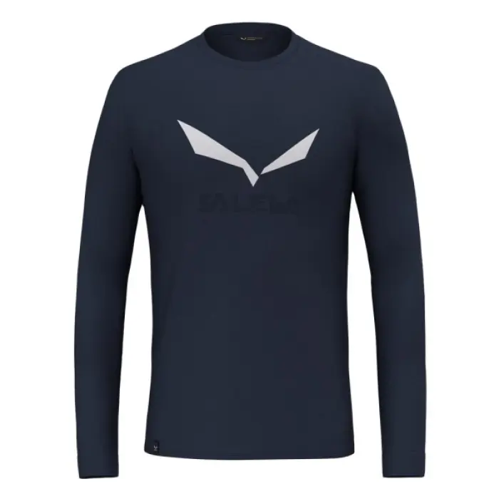 Tričko Salewa Solidlogo Dry L/S Tee - Navy blazer