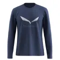 Tričko Salewa Solidlogo Dry L/S Tee - Dark Denim