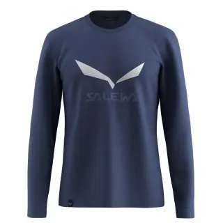Tričko Salewa Solidlogo Dry L/S Tee - Dark Denim