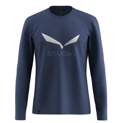 Tričko Salewa Solidlogo Dry L/S Tee - Dark Denim