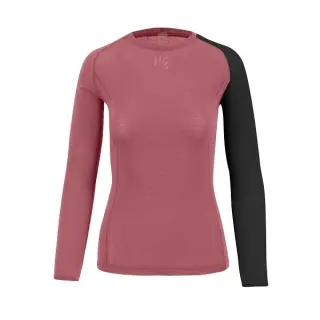 Tričko Karpos Dinamico Merino 130 LS Woman - Deco Rose/Black