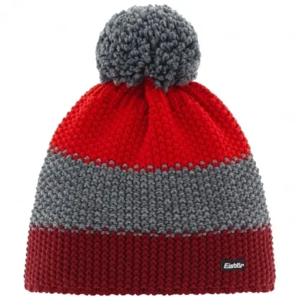 Čiapka Eisbär Star Pompon Mu Beanie - grey/red
