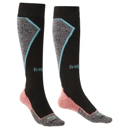 Ponožky Bridgedale Ski MidWeight Vertige Mid Over Calf Woman - Black/Coral