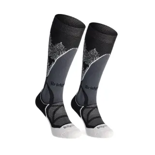 Ponožky Bridgedale Ski MidWeight Vertige Mid Over Calf Woman - Black/White