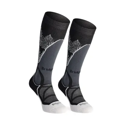 Ponožky Bridgedale Ski MidWeight Vertige Mid Over Calf Woman - Black/White