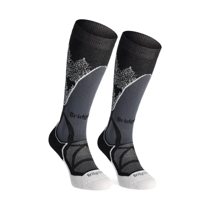Ponožky Bridgedale Ski MidWeight Vertige Mid Over Calf Woman - Black/White