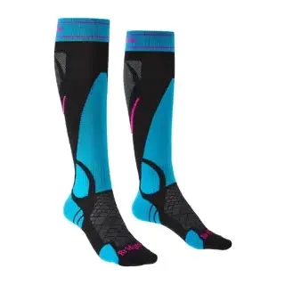 Ponožky Bridgedale Ski LightWeight Vertige Light Over Calf Woman - Black/blue