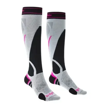 Ponožky Bridgedale Ski LightWeight Vertige Light Over Calf Woman - Silver/black