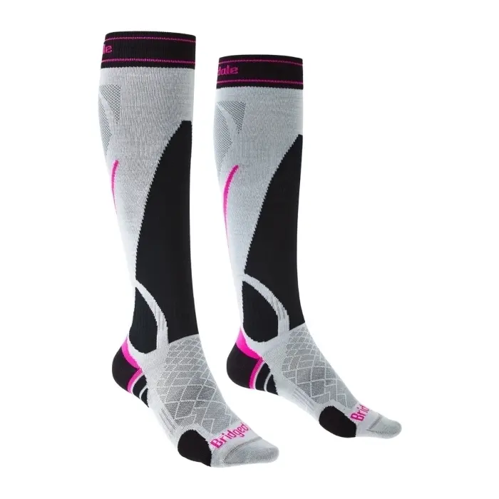Ponožky Bridgedale Ski LightWeight Vertige Light Over Calf Woman - Silver/black