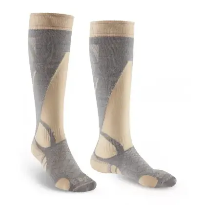 Ponožky Bridgedale Ski LightWeight Vertige Light Over Calf Woman - Gray/nature