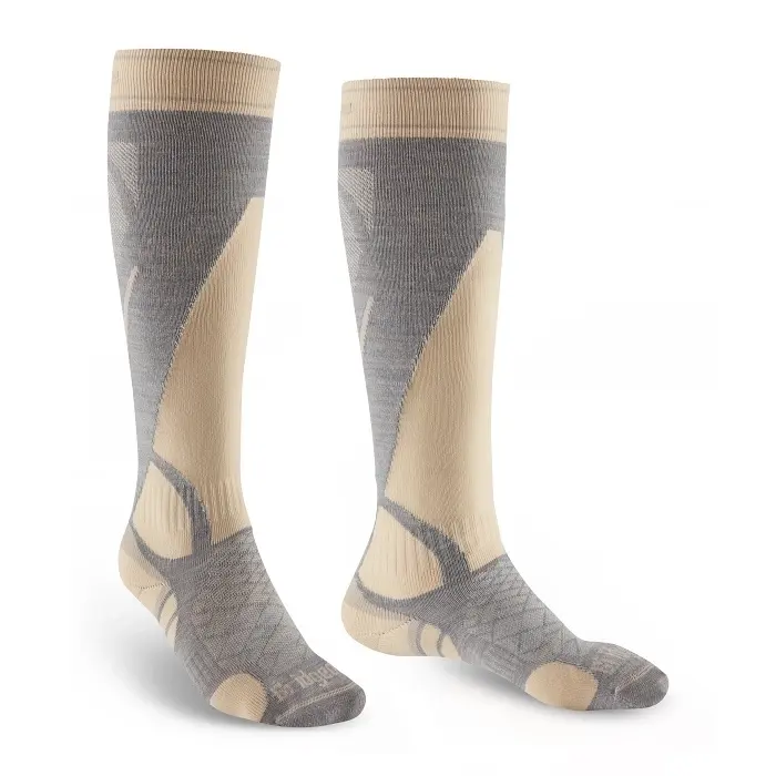 Ponožky Bridgedale Ski LightWeight Vertige Light Over Calf Woman - Gray/nature