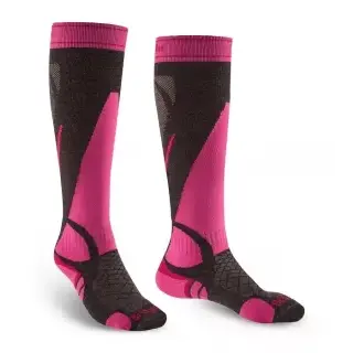 Ponožky Bridgedale Ski LightWeight Vertige Light Over Calf Woman - Graphite/pink