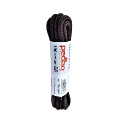 Šnúrky do topánok Pedag guľaté silné 100cm - Dark brown