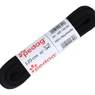 Šnúrky do topánok Pedag guľaté silné 120cm - Black
