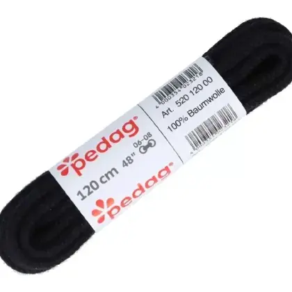 Šnúrky do topánok Pedag guľaté silné 120cm - Black