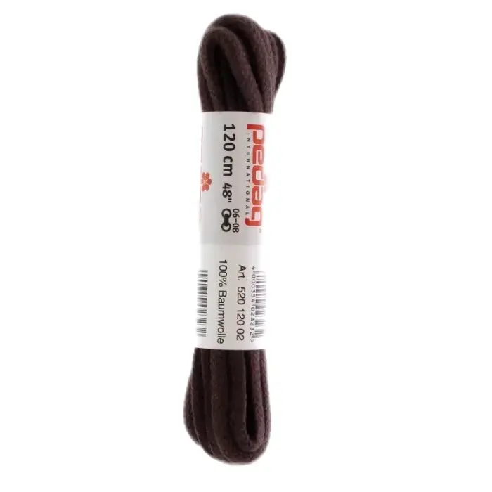 Šnúrky do topánok Pedag guľaté silné 120cm - Dark brown