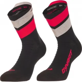 Ponožky Dynafit Ultra Mid Socks - Black Out/Ultra Coral