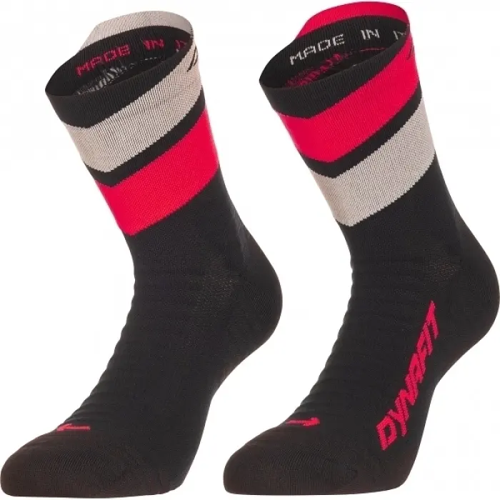Ponožky Dynafit Ultra Mid Socks - Black Out/Ultra Coral