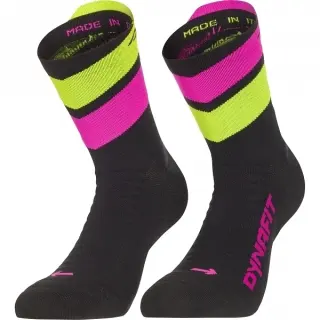 Ponožky Dynafit Ultra Mid Socks - Black Out/Pink Glo