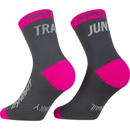 Ponožky Dynafit Trail Mid Socks - Cinder/Pink Glo