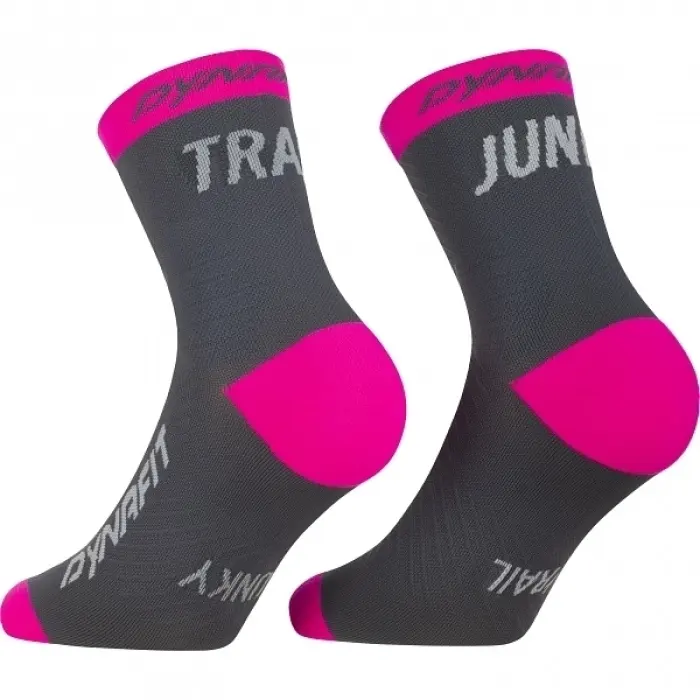 Ponožky Dynafit Trail Mid Socks - Cinder/Pink Glo