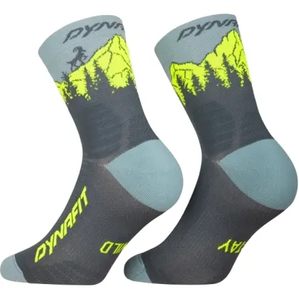Ponožky Dynafit Traverse Mid Socks - Cinder/Ultra Yellow