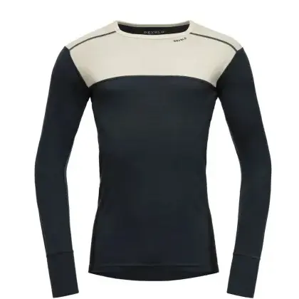 Tričko Devold Lauparen Merino 190 Shirt - Raw white/Ink/Black
