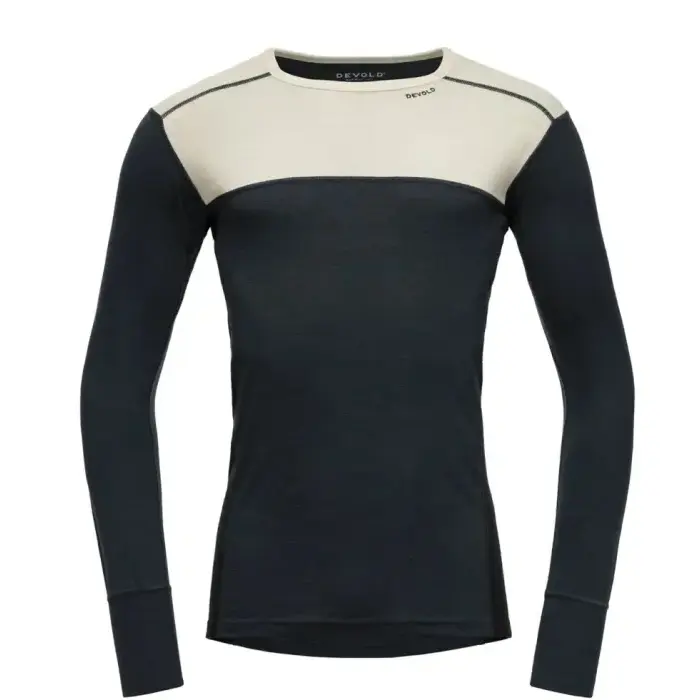 Tričko Devold Lauparen Merino 190 Shirt - Raw white/Ink/Black