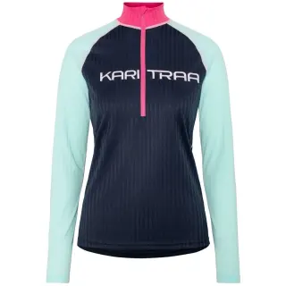 Tričko Kari Traa Ella Halfzip Woman - Dark Navy Blue