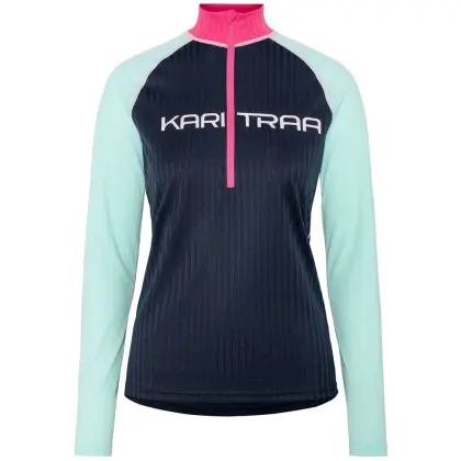 Tričko Kari Traa Ella Halfzip Woman - Dark Navy Blue