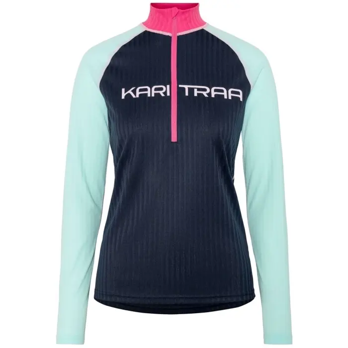 Tričko Kari Traa Ella Halfzip Woman - Dark Navy Blue