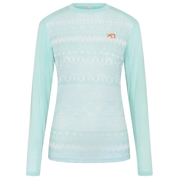 Tričko Kari Traa Live LS Woman - Bright Turquoise