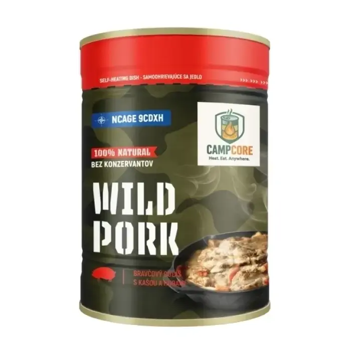 CampCore Wild Pork – Bravčový guláš s kašou a hubami