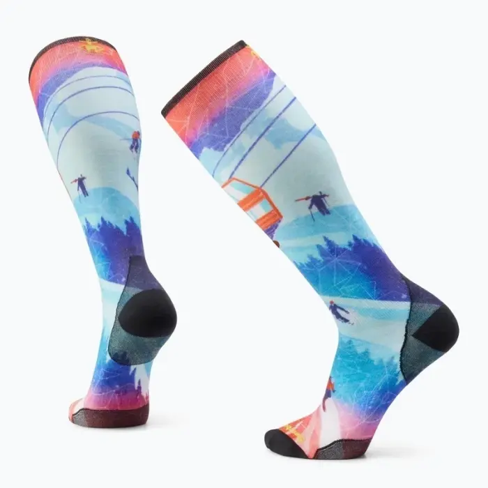 Ponožky Smartwool Ski Zero Cushion Ski Day Print OTC - Laguna blue