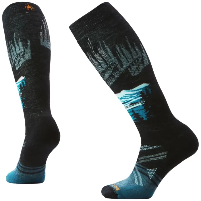 Ponožky Smartwool Ski Full Cushion Alpine Auroras OTC Woman - Black