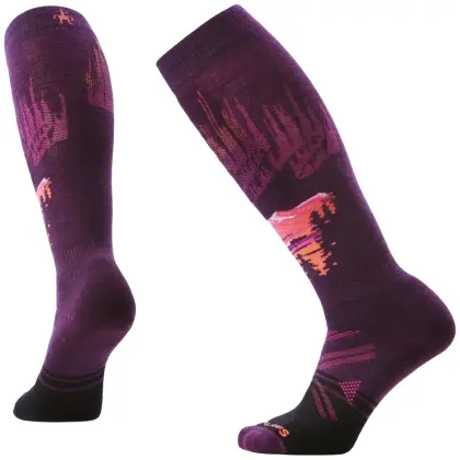 Ponožky Smartwool Ski Full Cushion Alpine Auroras OTC Woman - Purple Iris