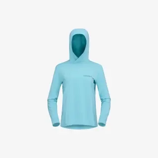 Tričko Norrona Femund Tech Hood Woman - Aqua haze