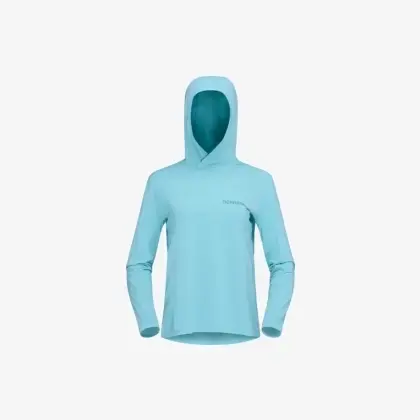 Tričko Norrona Femund Tech Hood Woman - Aqua haze