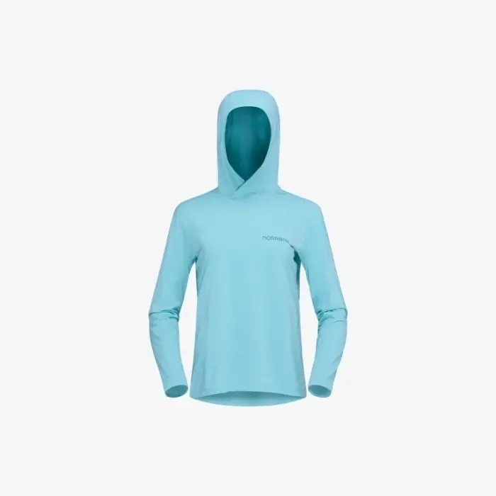 Tričko Norrona Femund Tech Hood Woman - Aqua haze