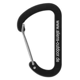 Karabína Aliens Flat D Micro Wire 6 cm - Black