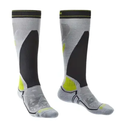 Ponožky Bridgedale Ski MidWeight Vertige Mid Over Calf - Light Grey/Graphite