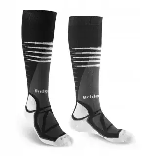 Ponožky Bridgedale Ski MidWeight Vertige Mid Over Calf - Black/white