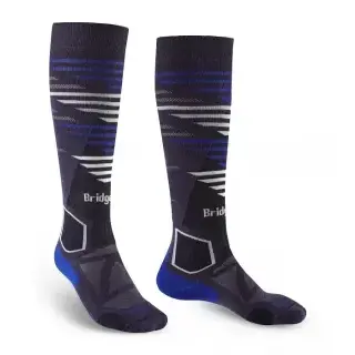 Ponožky Bridgedale Ski LightWeight Vertige Light Over Calf - Black/gray