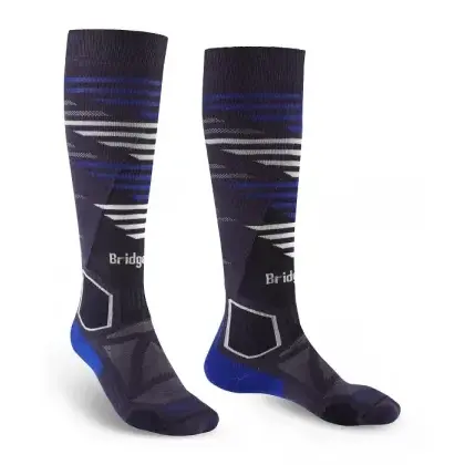 Ponožky Bridgedale Ski LightWeight Vertige Light Over Calf - Black/gray