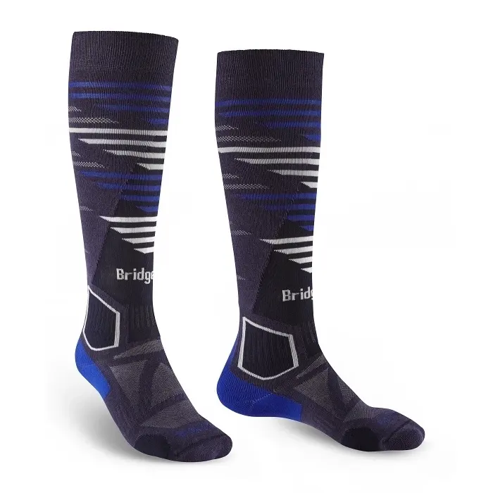 Ponožky Bridgedale Ski LightWeight Vertige Light Over Calf - Black/gray